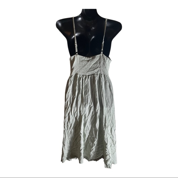 𝅺GOOD LUCK GEM Button Front Sleeveless Midi Dress sage green - Picture 5 of 13